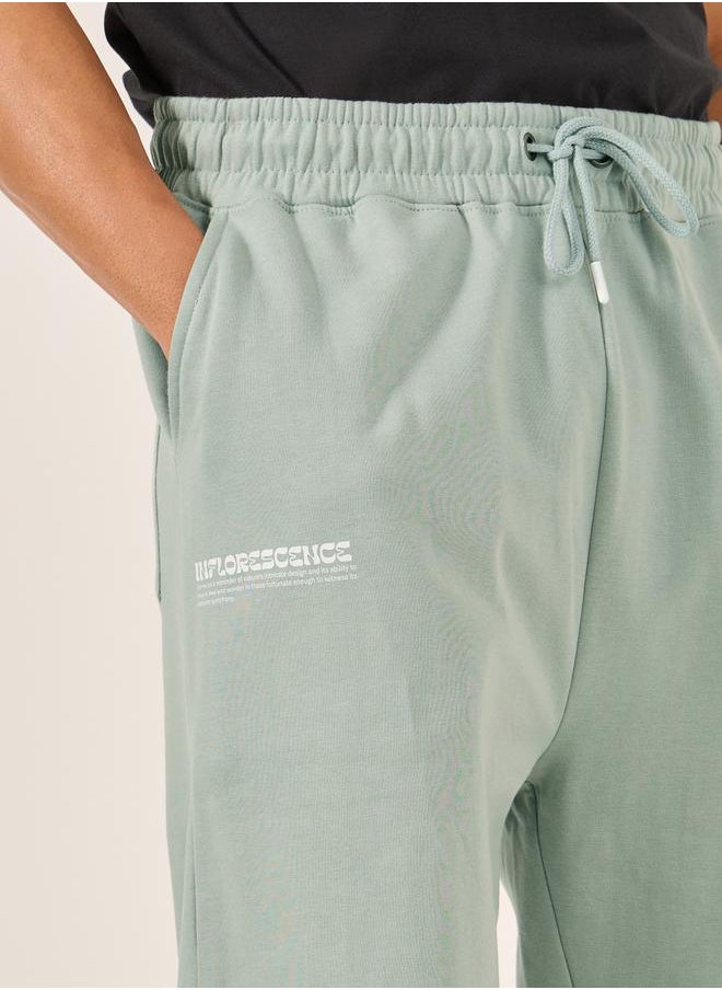 Placement Print Fleece Oversized Joggers