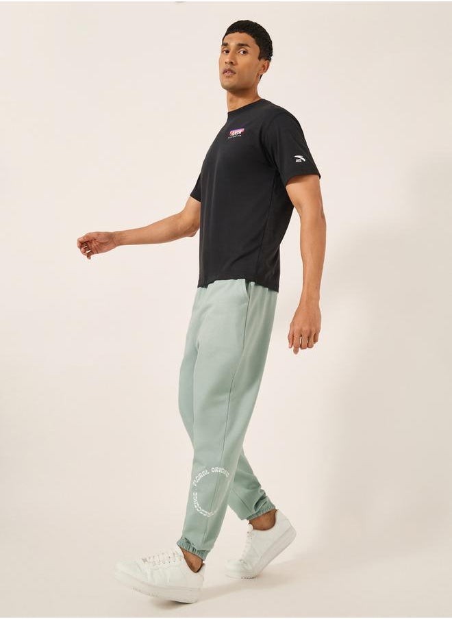Placement Print Fleece Oversized Joggers