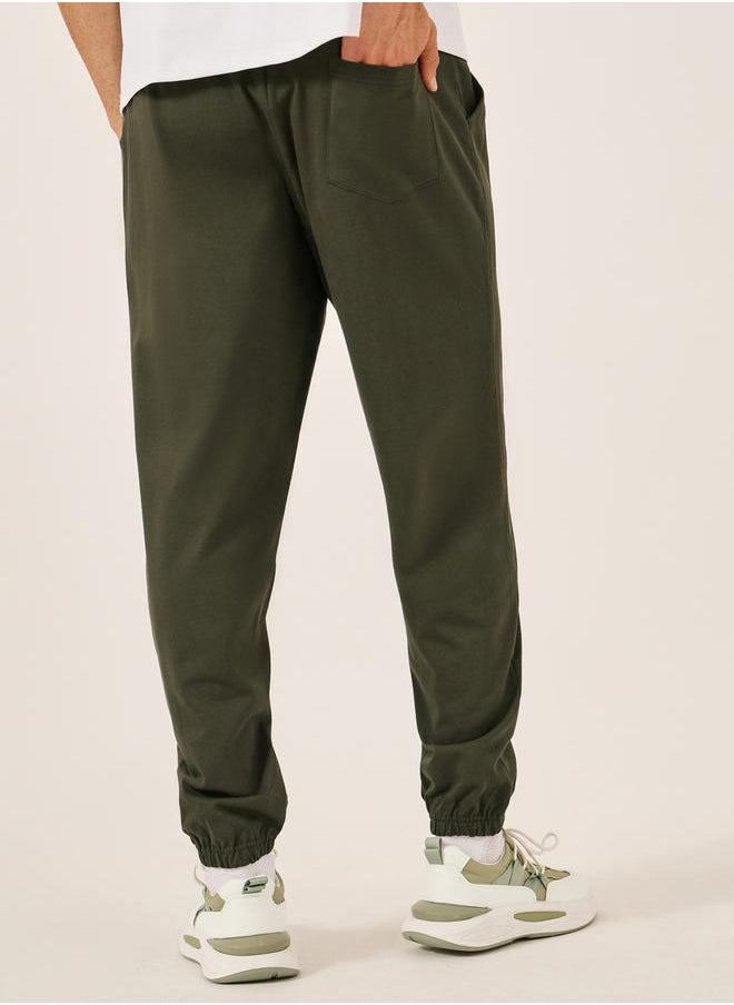 Mid Rise Oversized Joggers with Minimal Print