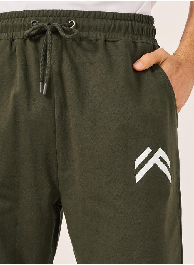 Mid Rise Oversized Joggers with Minimal Print