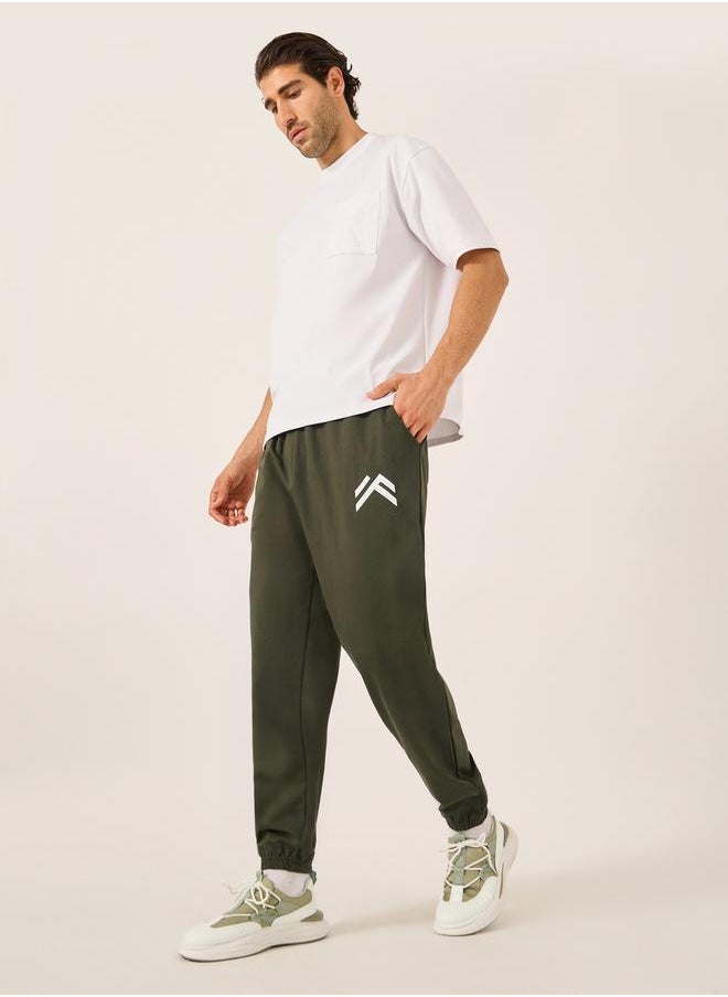 Mid Rise Oversized Joggers with Minimal Print