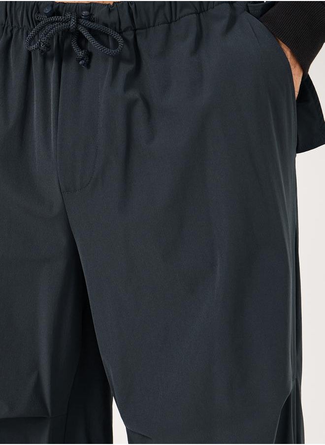 Parachute Oversized Joggers with Knee Pintuck Detail