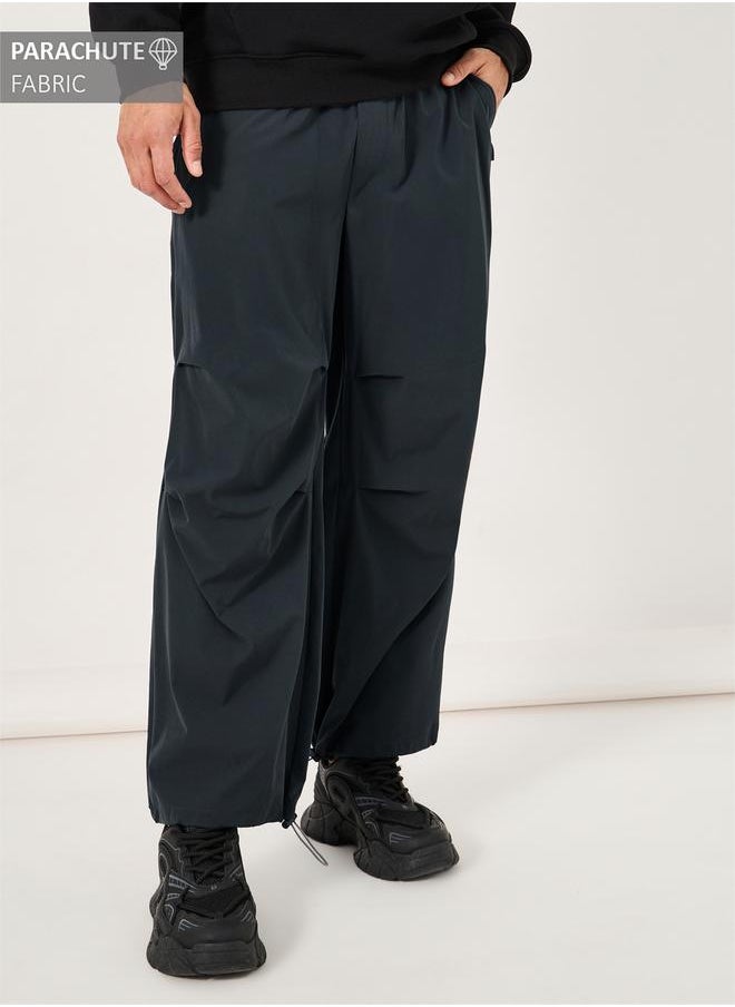 Parachute Oversized Joggers with Knee Pintuck Detail