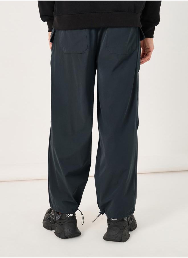 Parachute Oversized Joggers with Knee Pintuck Detail