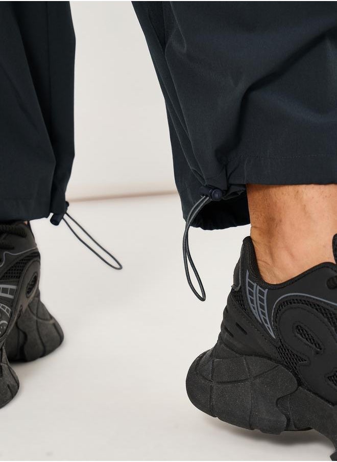 Parachute Oversized Joggers with Knee Pintuck Detail
