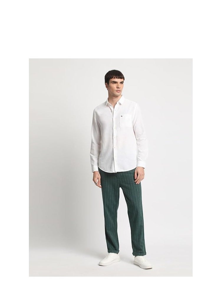 The Bear House Men's Casual Trousers  Green, Relaxed Fit, Soft & Breathable Fabric, Elastic Waist, Stylish Everyday Wear, Versatile & Comfortable Bottoms for Any Occasion  Size 28 to 40