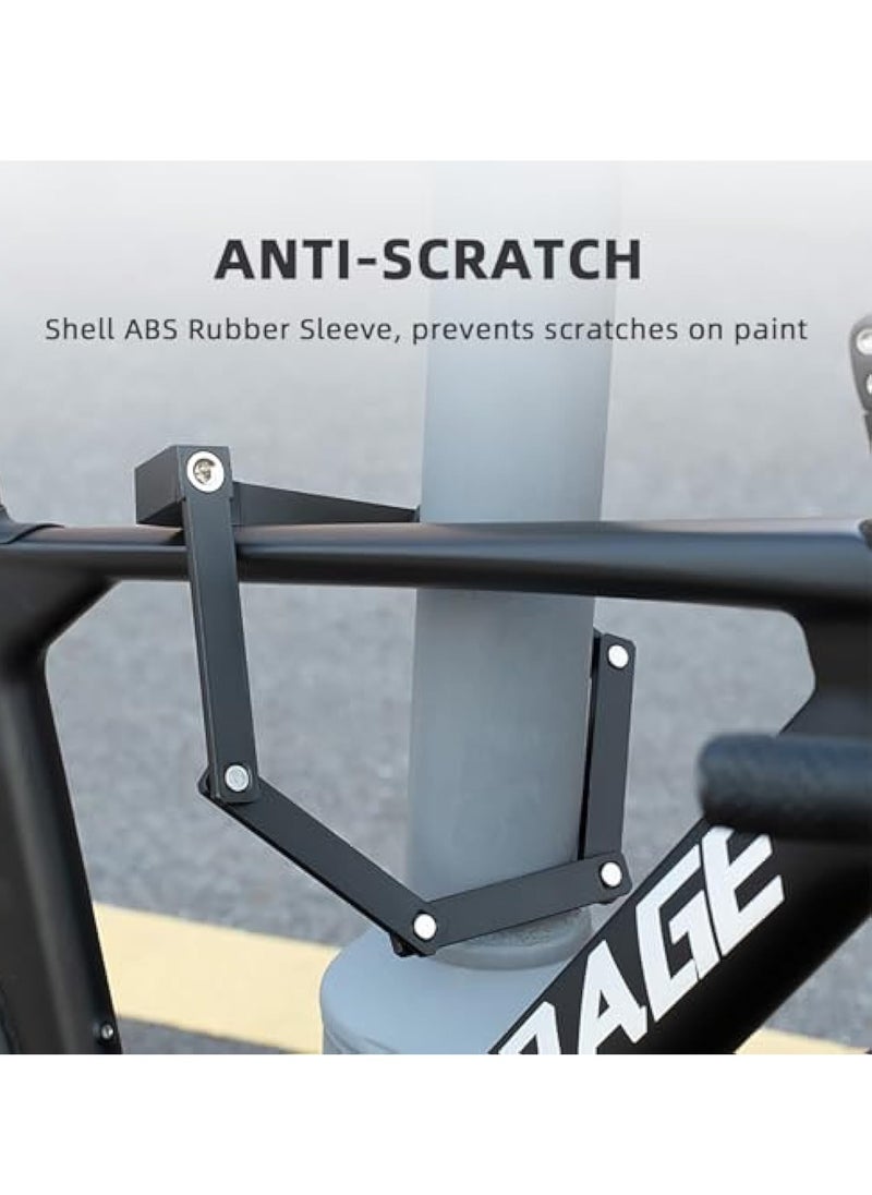 Folding Bike Lock with Mounting Bracket, Bicycle Locks, Bike Chain Lock, Heavy Duty Anti Theft with 360° Rotating Lock Head, Waterproof and Scratch Resistant Foldable, for Bike, Scooter, Motorcycle
