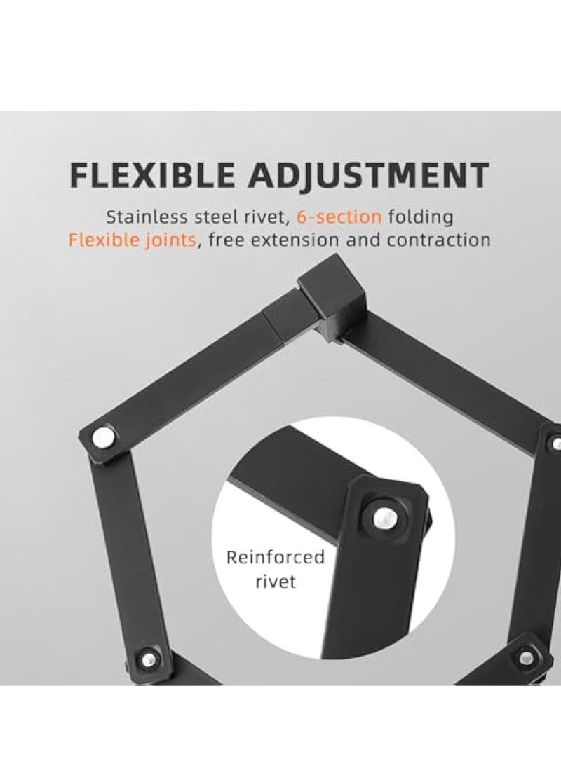 Folding Bike Lock with Mounting Bracket, Bicycle Locks, Bike Chain Lock, Heavy Duty Anti Theft with 360° Rotating Lock Head, Waterproof and Scratch Resistant Foldable, for Bike, Scooter, Motorcycle