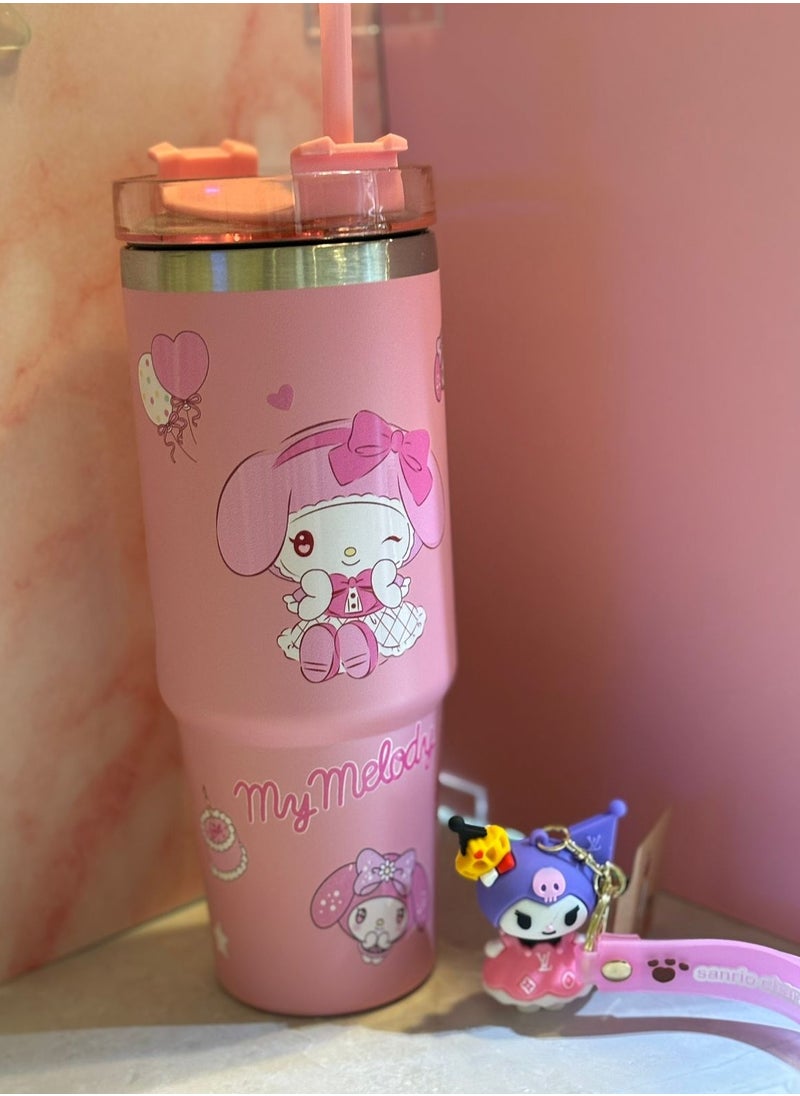 My Melody Stainless Steel Tumbler with Free Kuromi Keychain