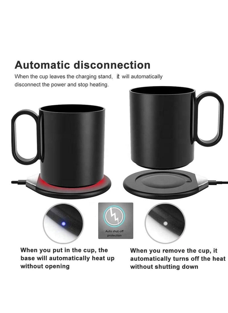 Electric Coffee Cup Warmer with Digital Touch Control for Tea, Water, Cocoa, Baby Food, and Milk - Desktop Heating Coaster in Black