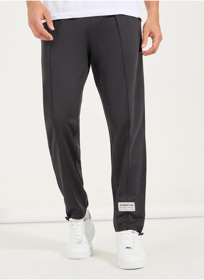 Ultra Soft Slim Pintuck Athleisure Joggers with Badge Detail
