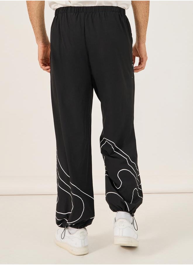 NASA Print Parachute Track Pants with Toggle Cuffed