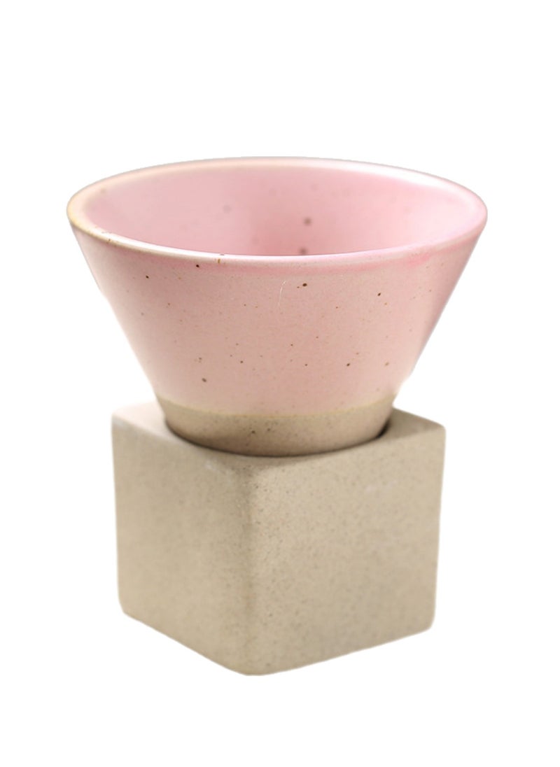 Tea Cups for Cooking Around The Stove, Japanese Stoneware Tea Cups, Cross-Border Hot-Selling Ceramic Mugs, Retro Water Cups, Cone-Shaped Coffee Cups (100ml-Pink)