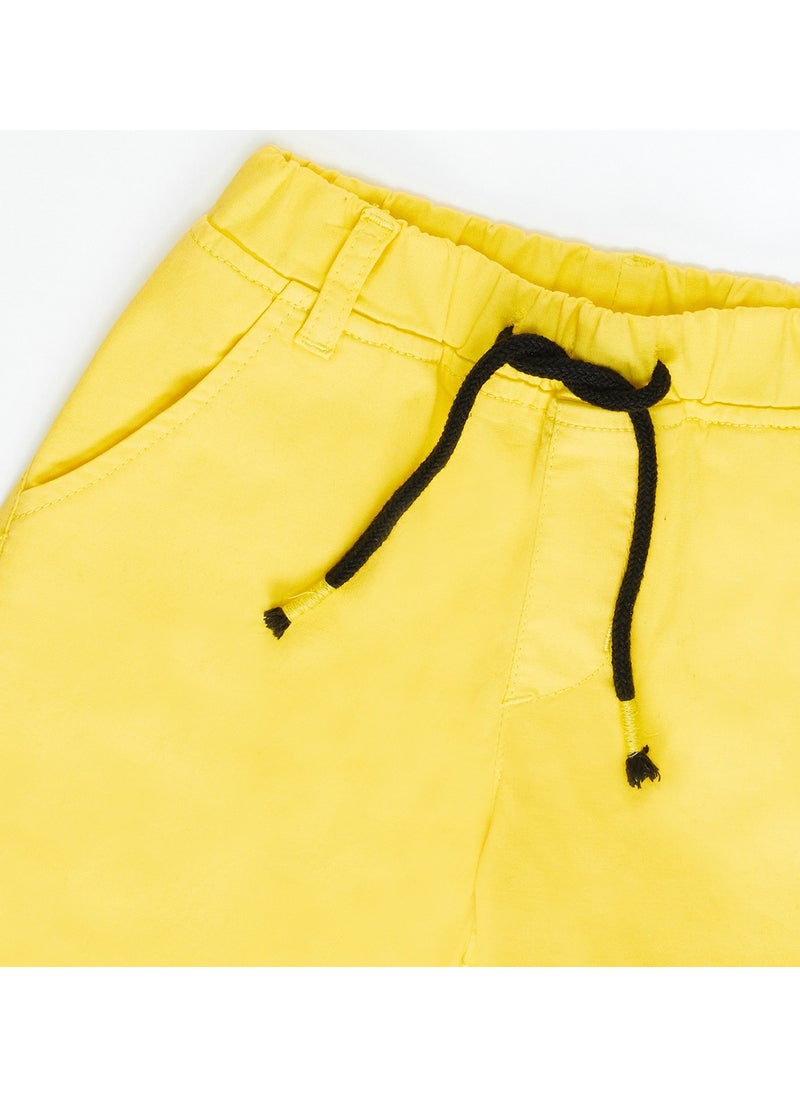 Denokids Yellow Boy Gabardine Shorts
