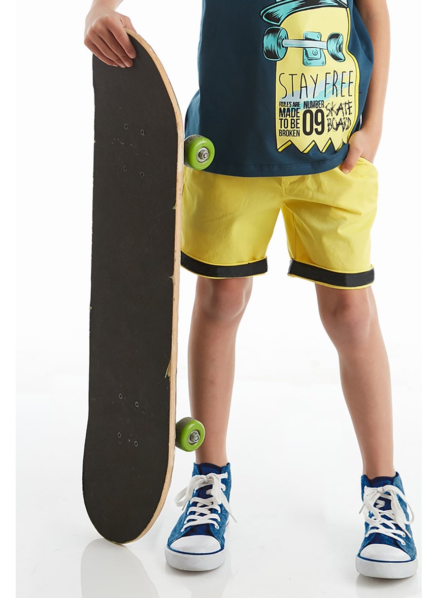 Denokids Yellow Boy Gabardine Shorts