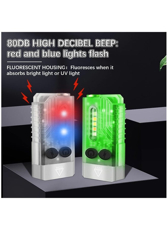 Rechargeable Mini LED Keychain Flashlight, 1000LM Powerful EDC Torch with 14 Modes, UV Light, Magnetic Tail, IPX4 Waterproof - Perfect for Camping, Hiking, and Emergencies.