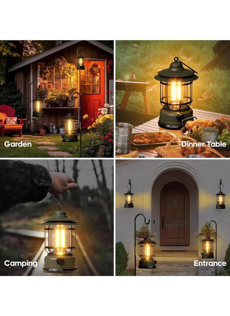 Rechargeable Camping Lantern with Adjustable Brightness & Hook for Outdoor Adventures, Hiking, Backpacking, Emergencies