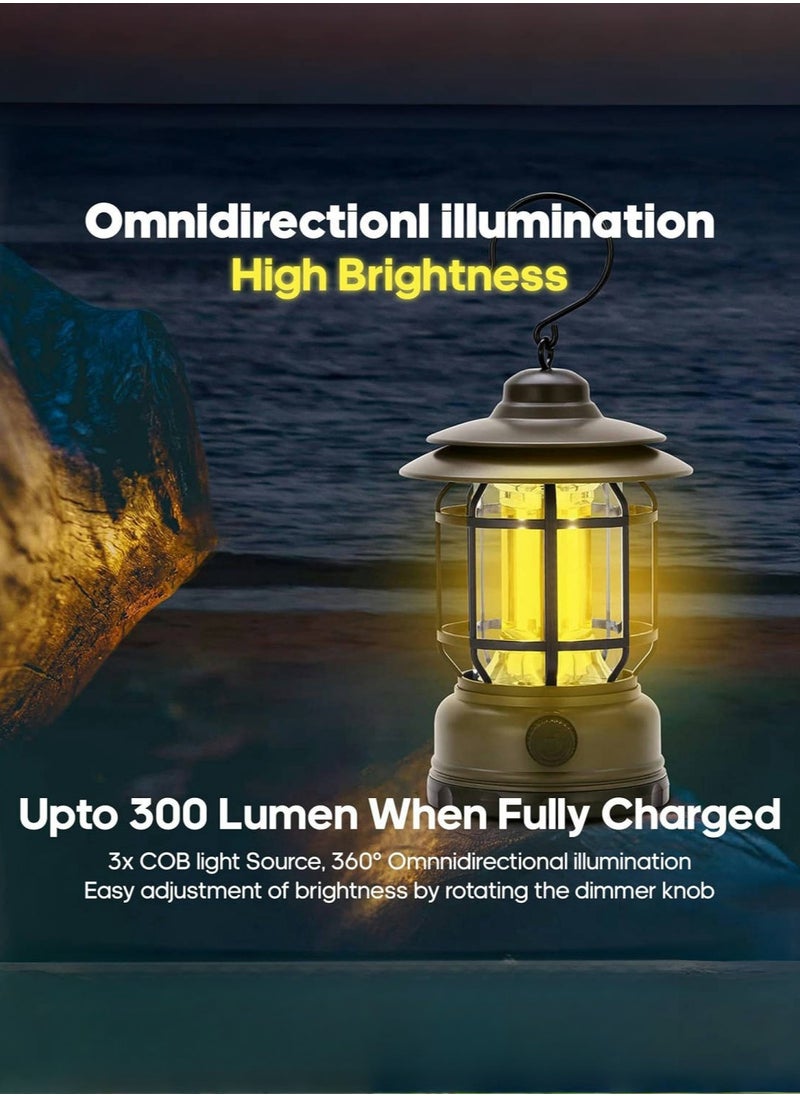 Rechargeable Camping Lantern with Adjustable Brightness & Hook for Outdoor Adventures, Hiking, Backpacking, Emergencies