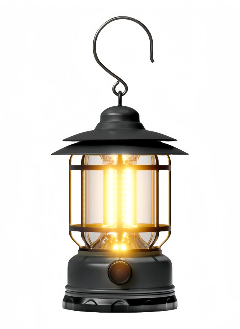 Rechargeable Camping Lantern with Adjustable Brightness & Hook for Outdoor Adventures, Hiking, Backpacking, Emergencies