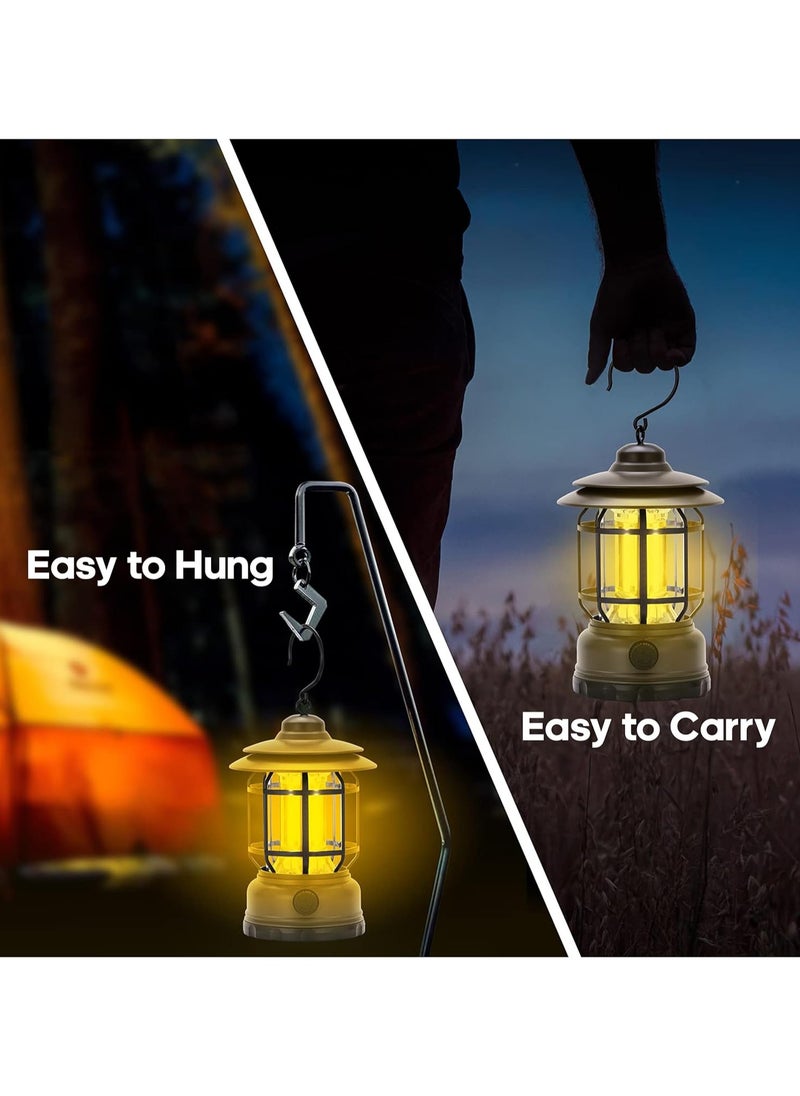 Rechargeable Camping Lantern with Adjustable Brightness & Hook for Outdoor Adventures, Hiking, Backpacking, Emergencies