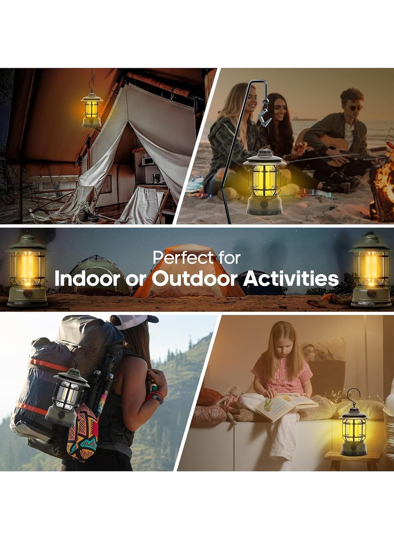 Rechargeable Camping Lantern with Adjustable Brightness & Hook for Outdoor Adventures, Hiking, Backpacking, Emergencies