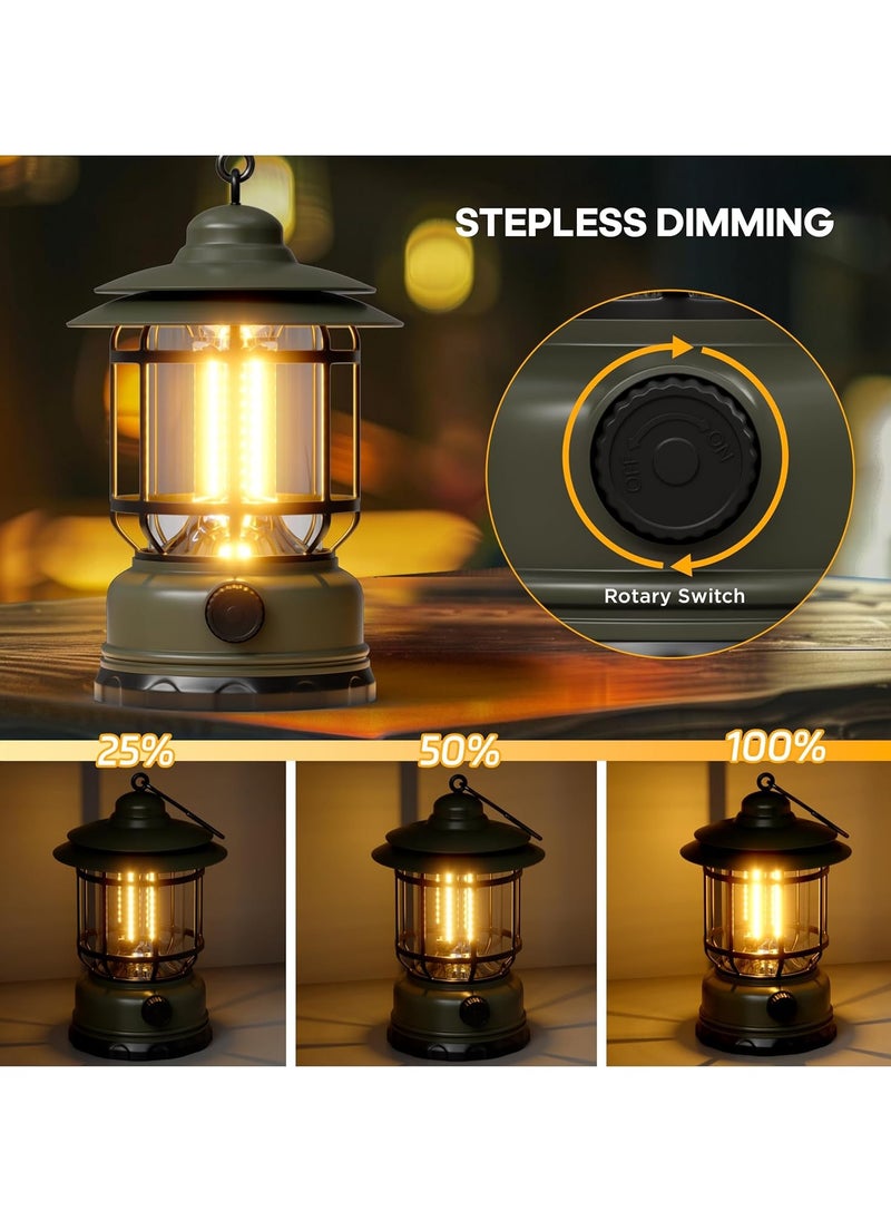 Rechargeable Camping Lantern with Adjustable Brightness & Hook for Outdoor Adventures, Hiking, Backpacking, Emergencies