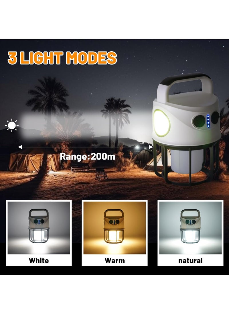 Camping Lantern with Flashlight Rechargeable, Power Bank, IPX4 Waterproof, Portable USB-C Cable LED Camping Tent Light for Power Outage, Spotlight, Camping, Hiking, Hurricane, Emergency