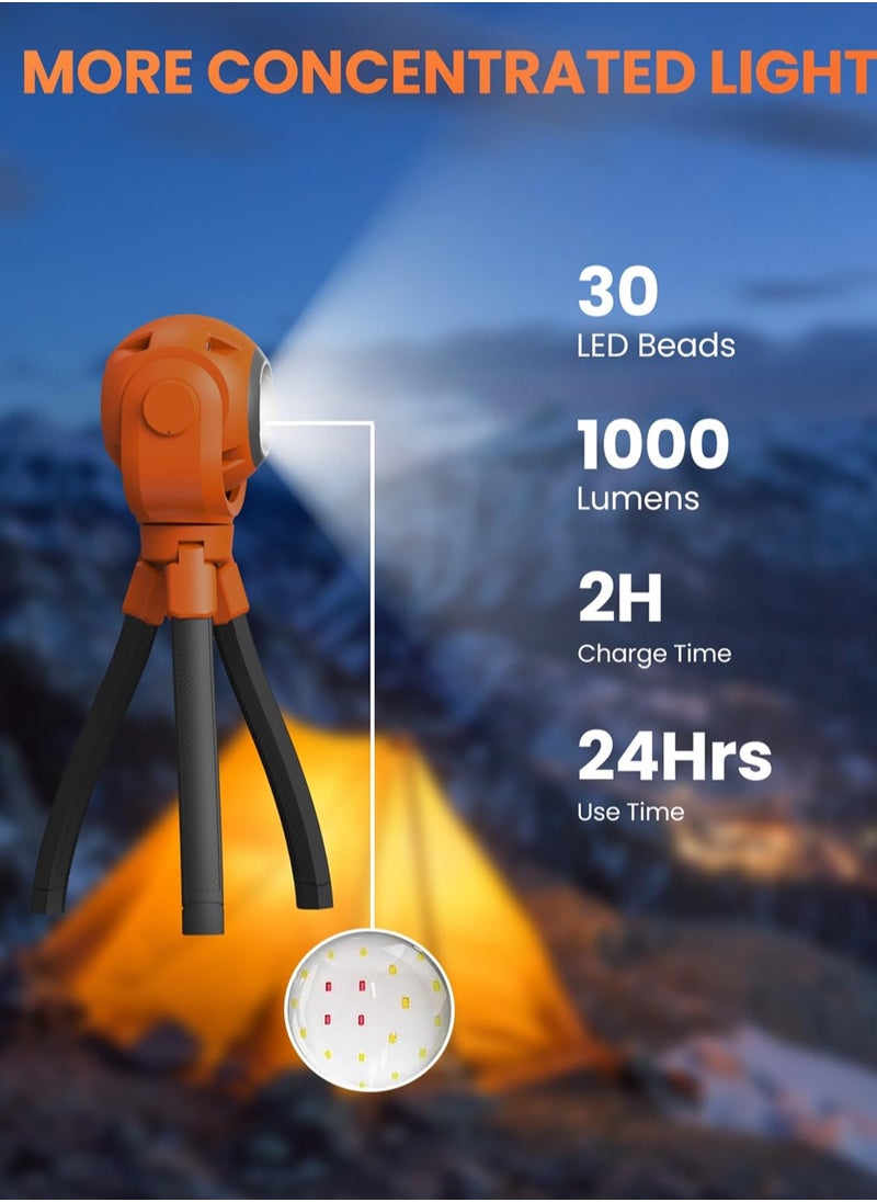 1000LM LED Camping Lantern, Portable Camping Lights, USB Rechargeable LED Lantern with 6 Light Modes, IPX4 Waterproof Tent Lights for Camping/Hiking/Fishing/Hurricane/Emergency