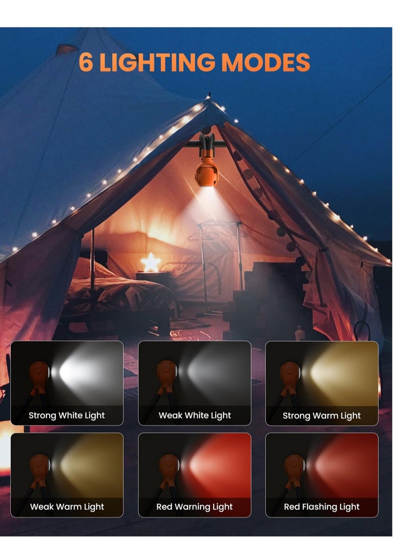 1000LM LED Camping Lantern, Portable Camping Lights, USB Rechargeable LED Lantern with 6 Light Modes, IPX4 Waterproof Tent Lights for Camping/Hiking/Fishing/Hurricane/Emergency