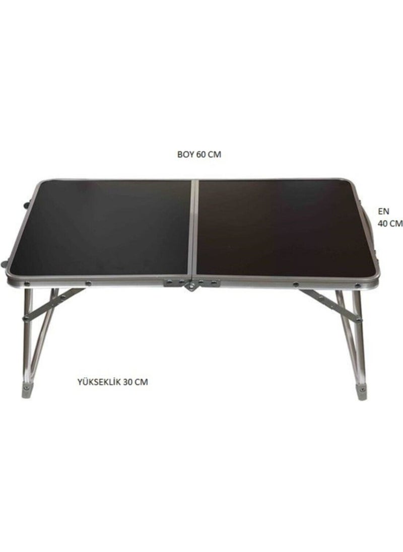 Folding Black Camping Table 60X40 cm