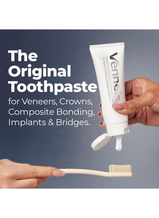 ® Professional Toothpaste for Veneers, Implants, Bondings, Crowns & Sensitive Teeth — Stain Removing, Whitening, Natural, SLS Free, Pro Enamel Repair