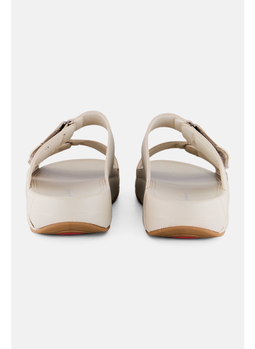 Men 2 Strap Slip On Arabic Sandals, Beige
