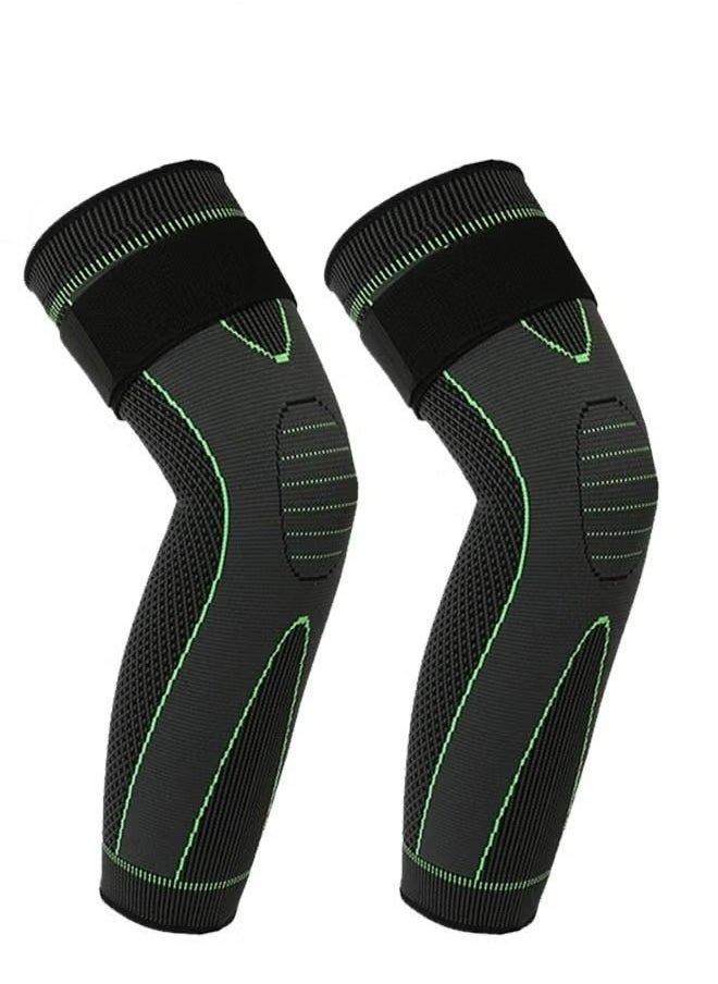 Adjustable Leg Guards Wraps, Knee Braces Sleeves Leg Compression Sleeves for Working Out and Injury Prevention, Protection Shin Guards for Basketball Football Running Trainning L