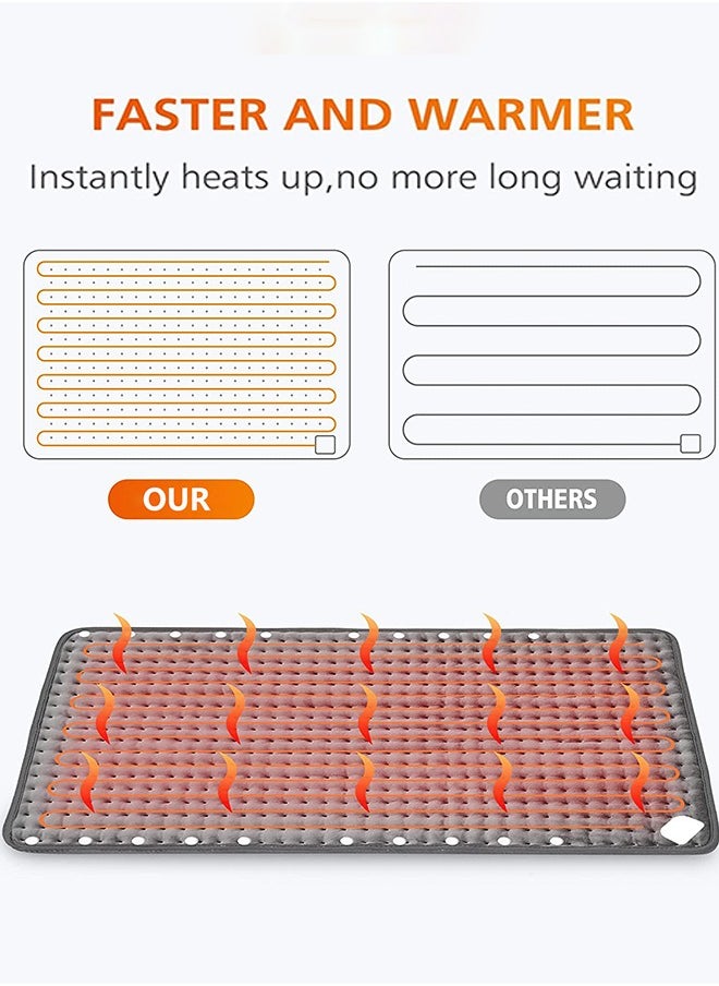 Heating Pad & Foot Warmer, 10 Temperature Settings & Auto Shut Off, 43x84cm, Washable Fast Heated Feet Warmers, Electric Heating Pads for Back Pain Relief,Abdomen,Feet,Back,Cramp