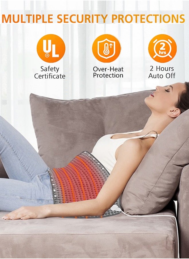 Heating Pad & Foot Warmer, 10 Temperature Settings & Auto Shut Off, 43x84cm, Washable Fast Heated Feet Warmers, Electric Heating Pads for Back Pain Relief,Abdomen,Feet,Back,Cramp