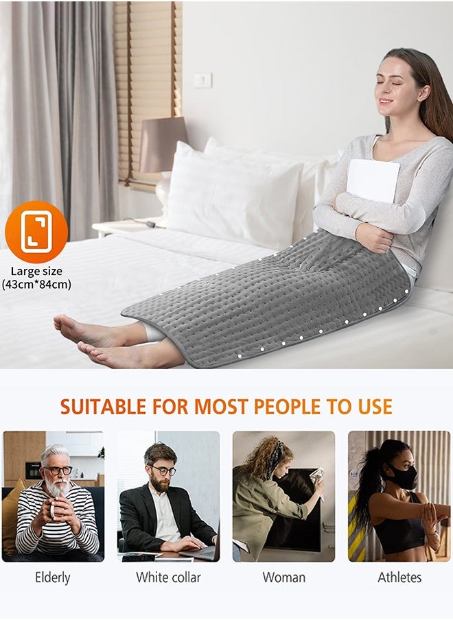 Heating Pad & Foot Warmer, 10 Temperature Settings & Auto Shut Off, 43x84cm, Washable Fast Heated Feet Warmers, Electric Heating Pads for Back Pain Relief,Abdomen,Feet,Back,Cramp