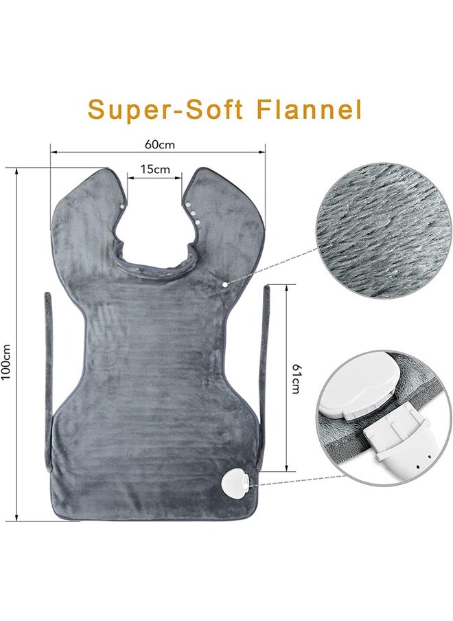 Heating Pad for Neck and Shoulders 100x60cm Large Heat Wrap for Back 6 Temperature Settings with Auto-Off Time