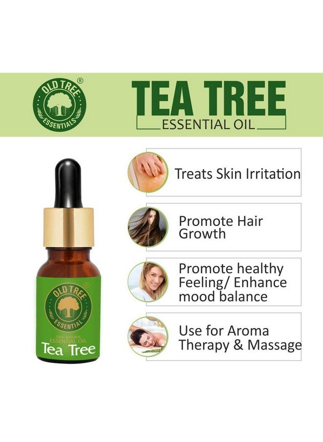 Pure & Natural Tea Tree Essential Oil (15Ml) - For Skin, Diffusers, Hair, Body, Acne, Nail Care - Undiluted Essential Oil With Dropper For Aroma Therapy And Stress Relief