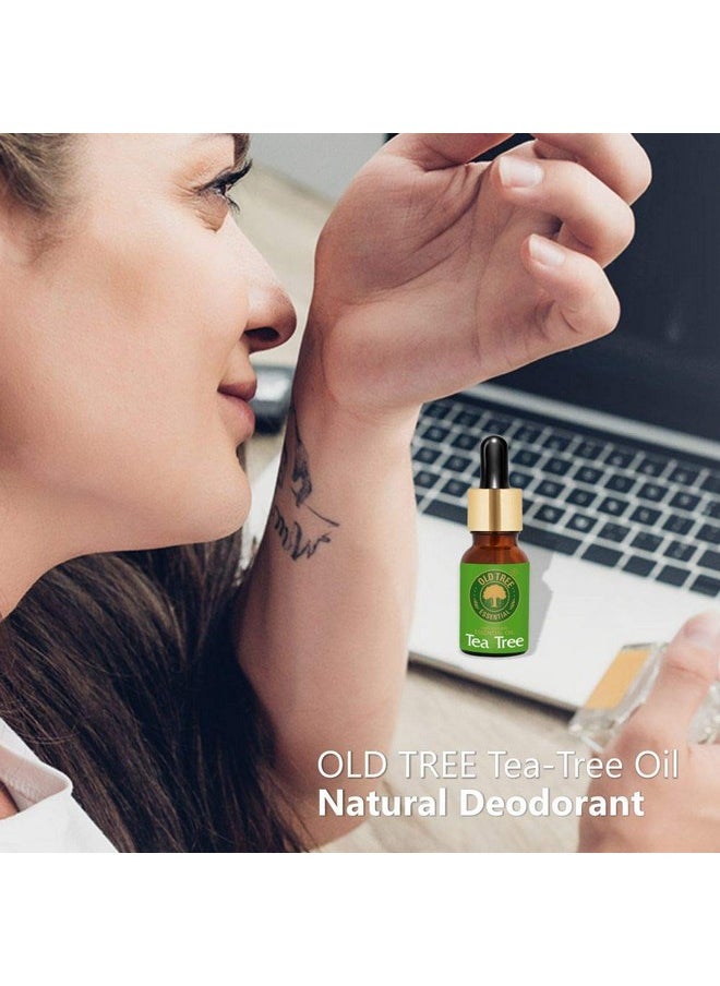 Pure & Natural Tea Tree Essential Oil (15Ml) - For Skin, Diffusers, Hair, Body, Acne, Nail Care - Undiluted Essential Oil With Dropper For Aroma Therapy And Stress Relief