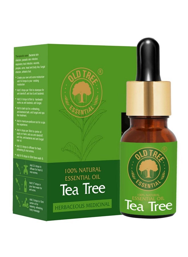 Pure & Natural Tea Tree Essential Oil (15Ml) - For Skin, Diffusers, Hair, Body, Acne, Nail Care - Undiluted Essential Oil With Dropper For Aroma Therapy And Stress Relief