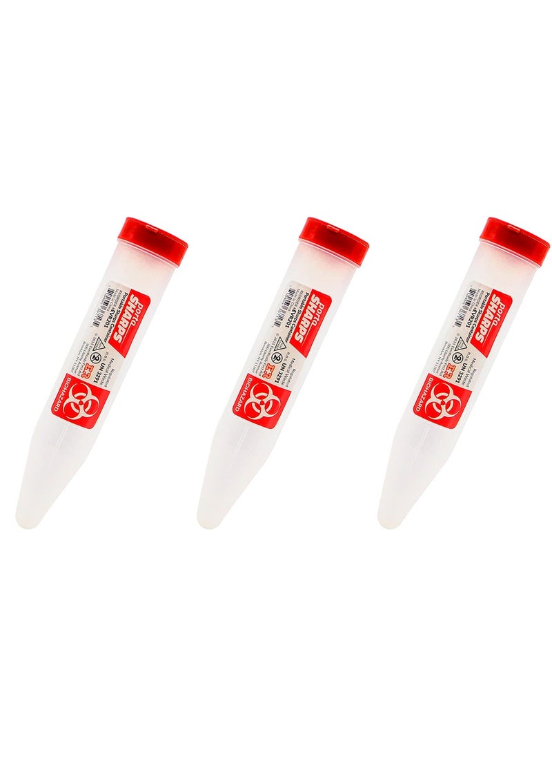 Ever Ready First Aid Porta Sharps Transportable Sharps Container with Locking Mechanism - 3 Count