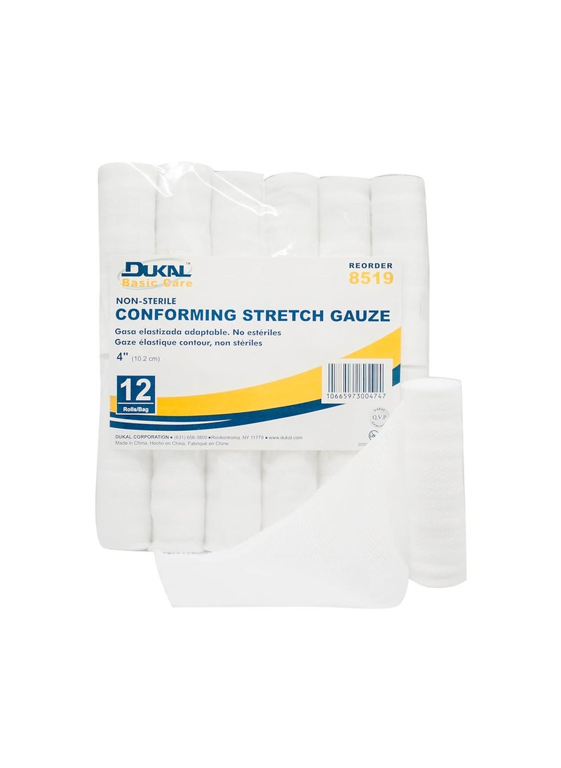 DUKAL 8519 Basic Care Conforming Stretch Gauze Bandage, 4