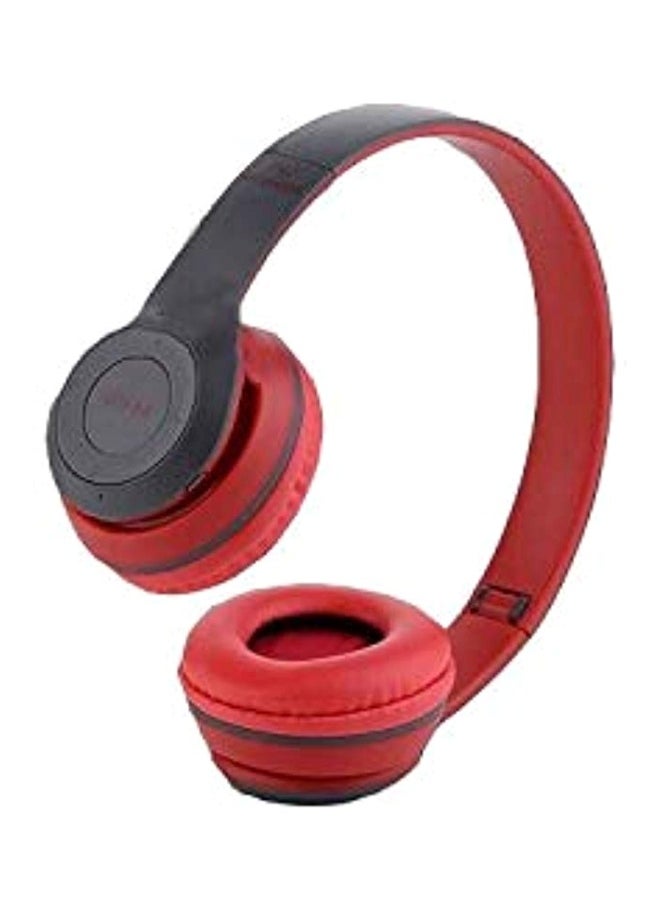 Bluetooth Over-Ear Headset With Mic Grey/Red