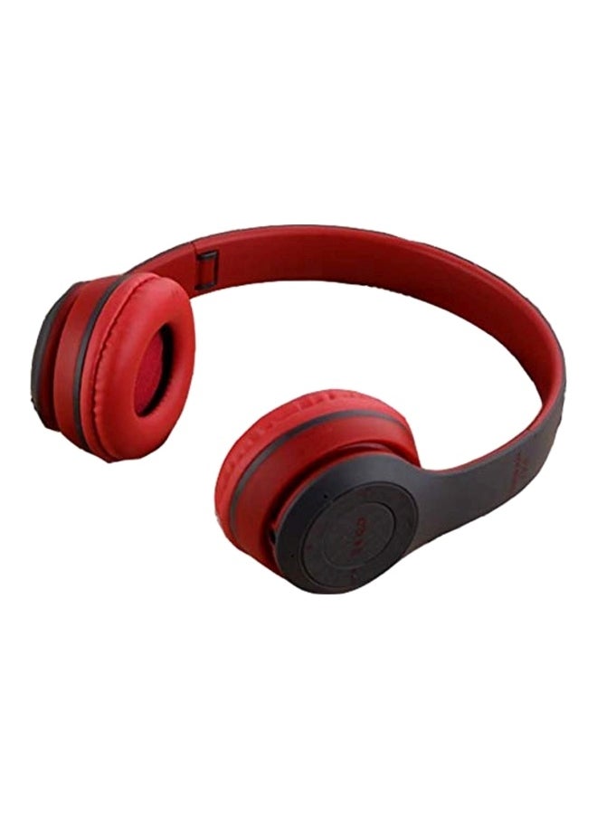 Bluetooth Over-Ear Headset With Mic Grey/Red