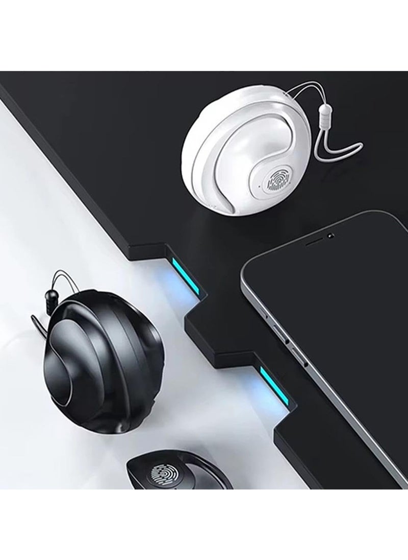 Wireless Earbuds Headphones, Open-Type Sport Ear-Hook Wireless Bluetooth Headset, Stereo LED Power Display For Most Cell Phone（White）
