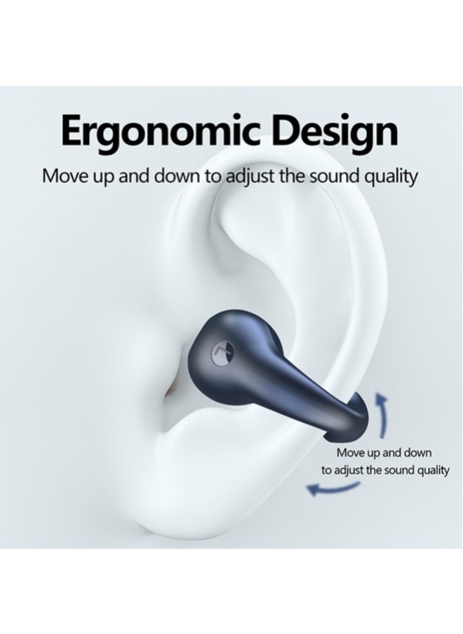 Bluetooth Headset Gaming Sports Noise Cancelling Bone Conduction Clip-On Wireless Earbuds Khaki