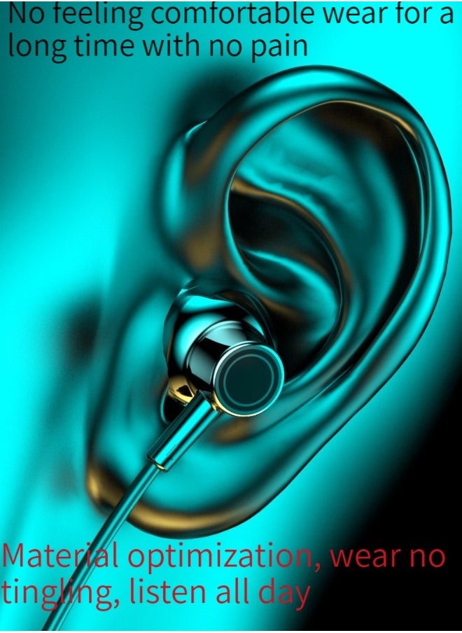 Long battery life digital display sports wireless bluetooth headset neck hanging in-ear noise reduction headset green