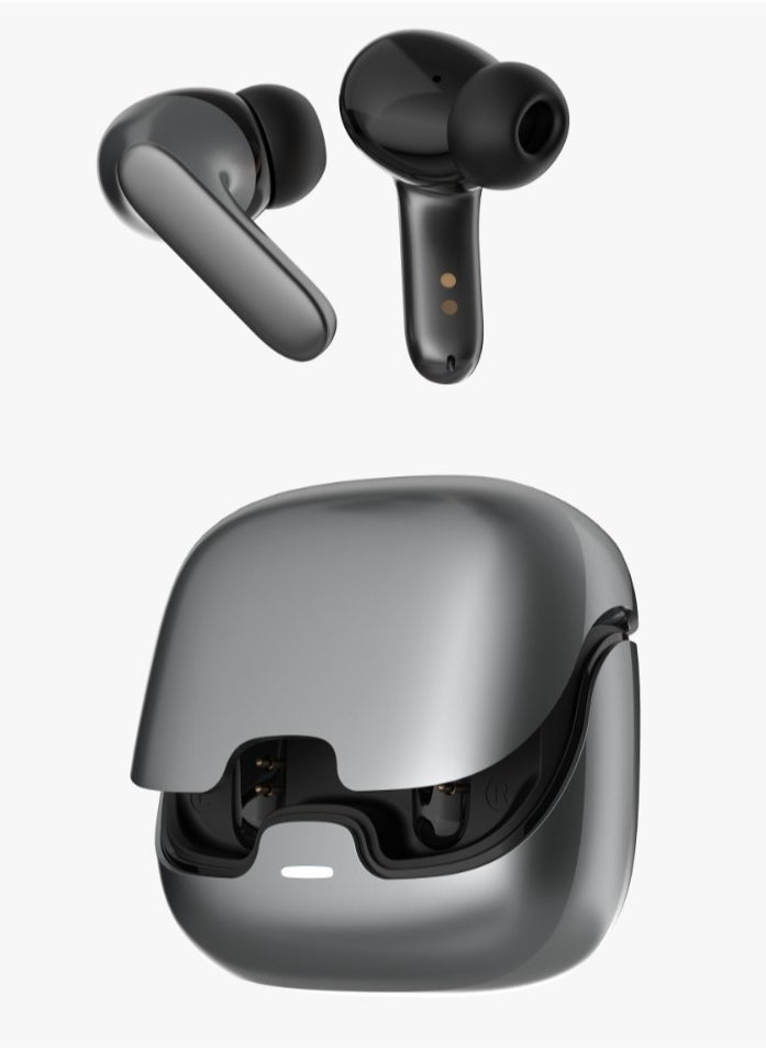 Florence TWS True Wireless ENC Earbuds with Low Latency and Touch Control / Gaming Mode / Voice Assistant / Quad-Mic / Type-C Charging / Seamless Sound and Zero Lag / Up to 6 Hours Working Time - Silver