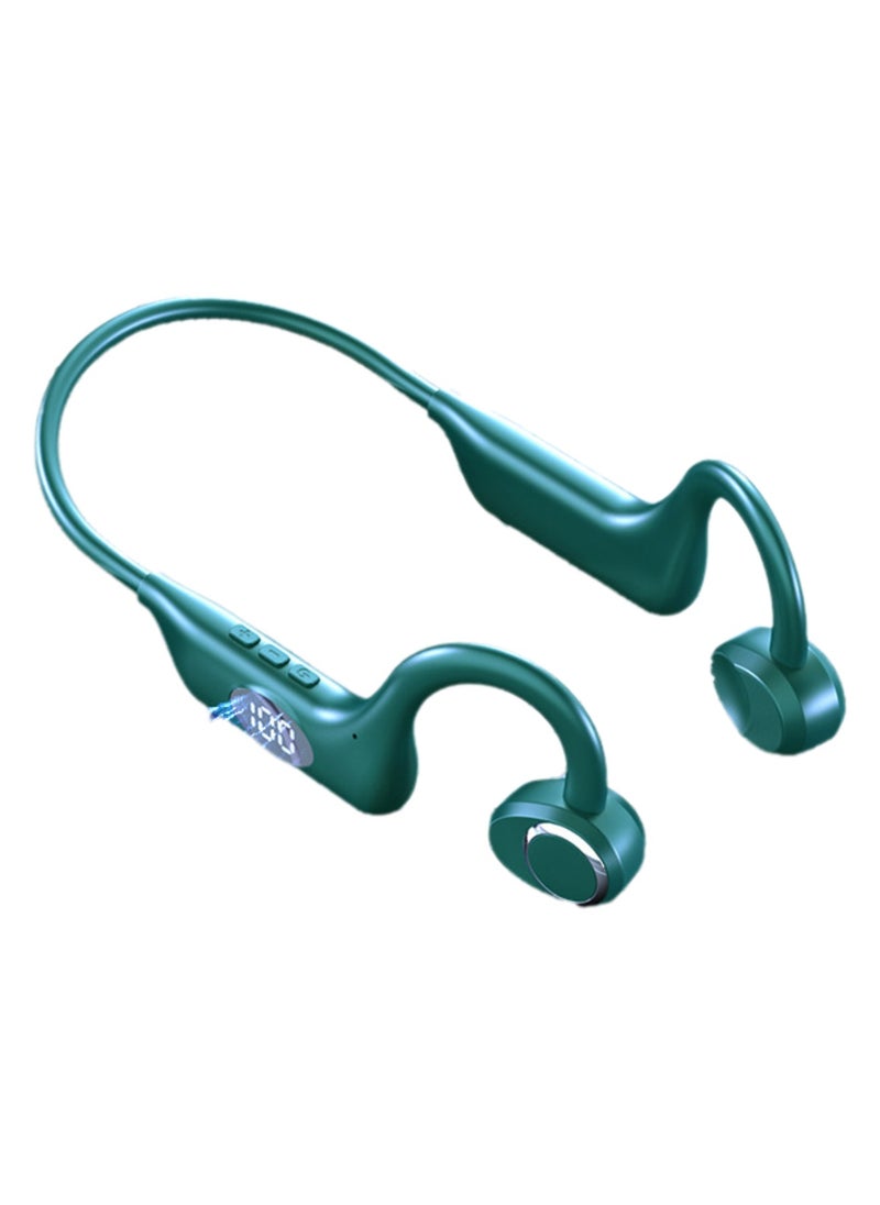 Sports Bluetooth Wireless Headphones Bone Conduction Stereo Bluetooth Headphones Card-insertable Dual Channel(Green)