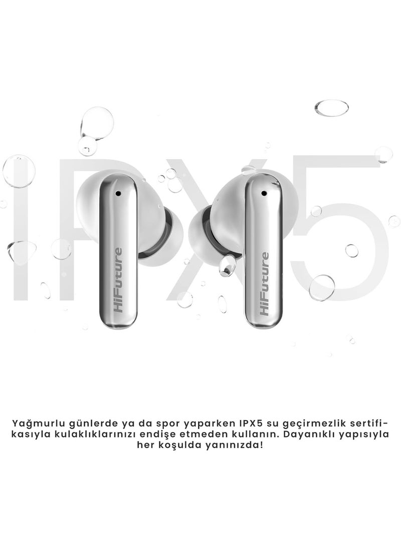 SonicAIR Wireless Earbuds with 4-MIC Noise Reduction, 35 Hours Playtime, Comfort-Fit Design, Bluetooth 5.3, Deep Bass, Touch Controls, IPX5 Water Resistant, Type-C Fast Charging